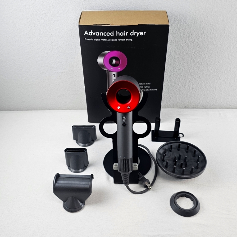 Supersonic Red Hair Dryer & Magnetic Stand Bundle